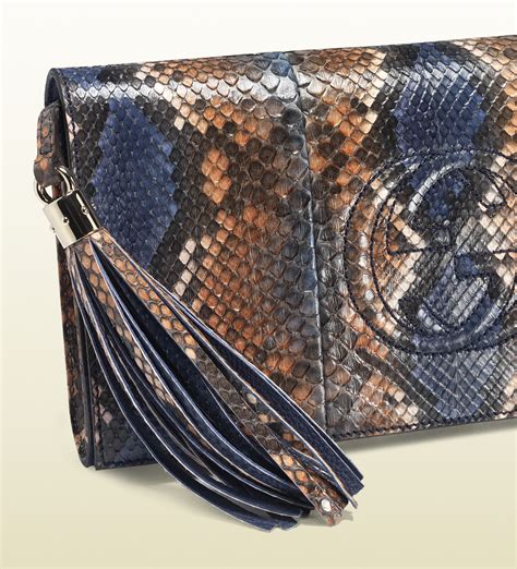 python skin gucci bag|Gucci blue python bag.